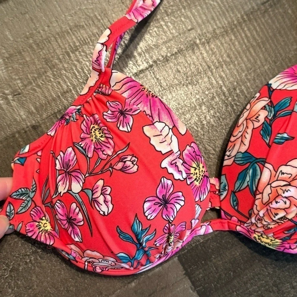NWOT Shade & Shore Floral Push Up Bikini Top 34B